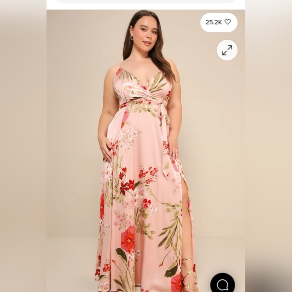Still the One Blush Pink Floral Print Satin Maxi Dress - Picture 3 of 8